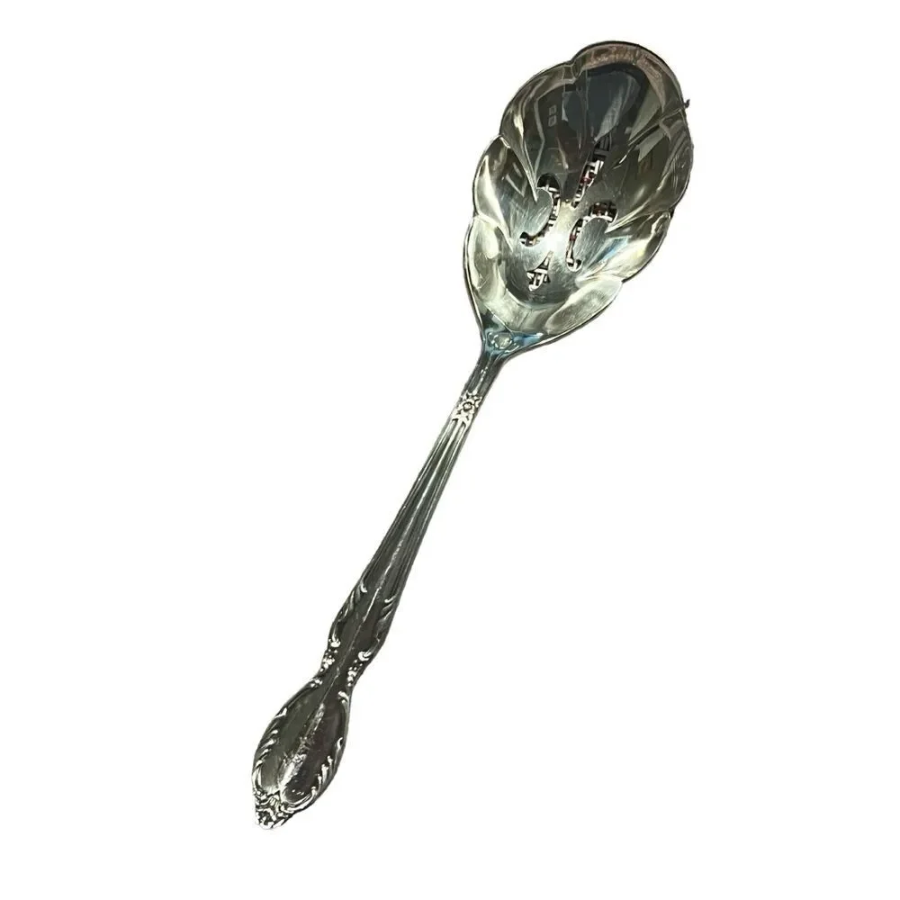 Rogers and Bro Extra Plate Slotted Serving Spoon Berry Spoon Original Floral